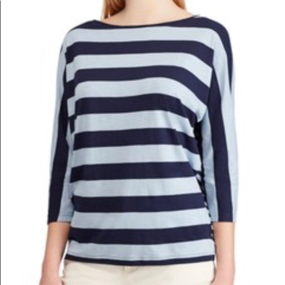 CHAPS Women’s Striped Dolman Sleeve Boatneck Top